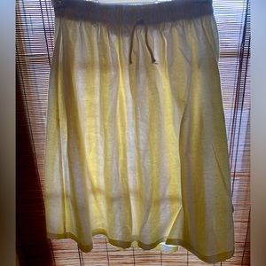 Yellow/white striped skirt